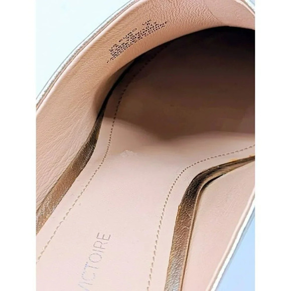 Pour La Victoire Women's Korrine Leather Heel Mules Champagne Size 8.5 MSRP $245 - Picture 6 of 10
